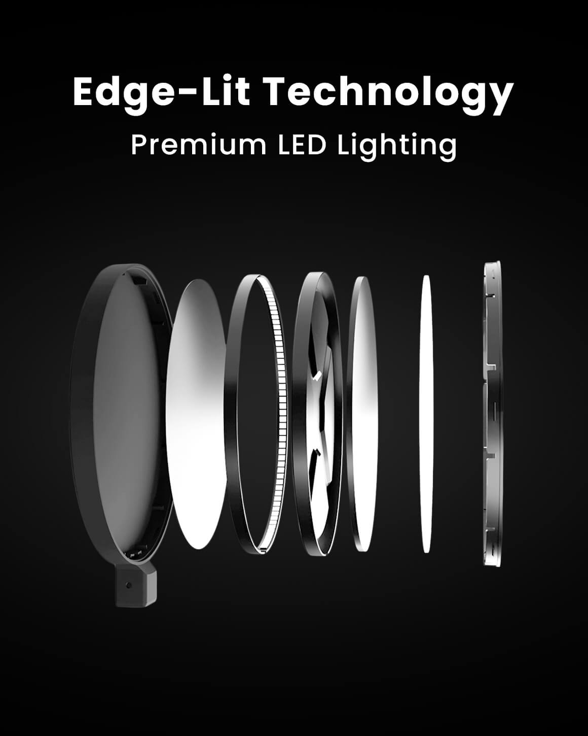 Lume Cube Edge Light 2.0 with Base Black LED Desk Lamp