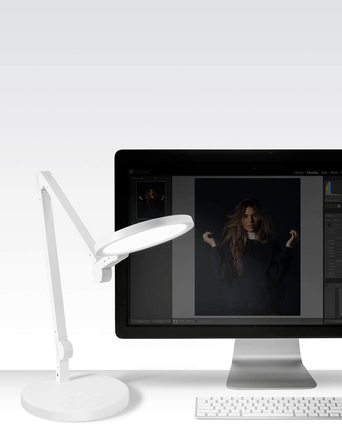 Lume Cube Edge Light 2.0 with Base White LED Desk Lamp