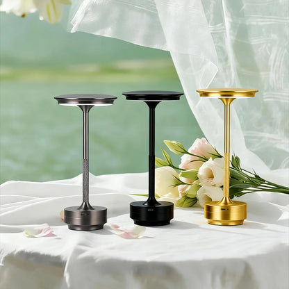 Cordless desk lamp, LED rechargeable desk lamp, with 3 temperature settings, stepless dimming, aluminum alloy, suitable for home