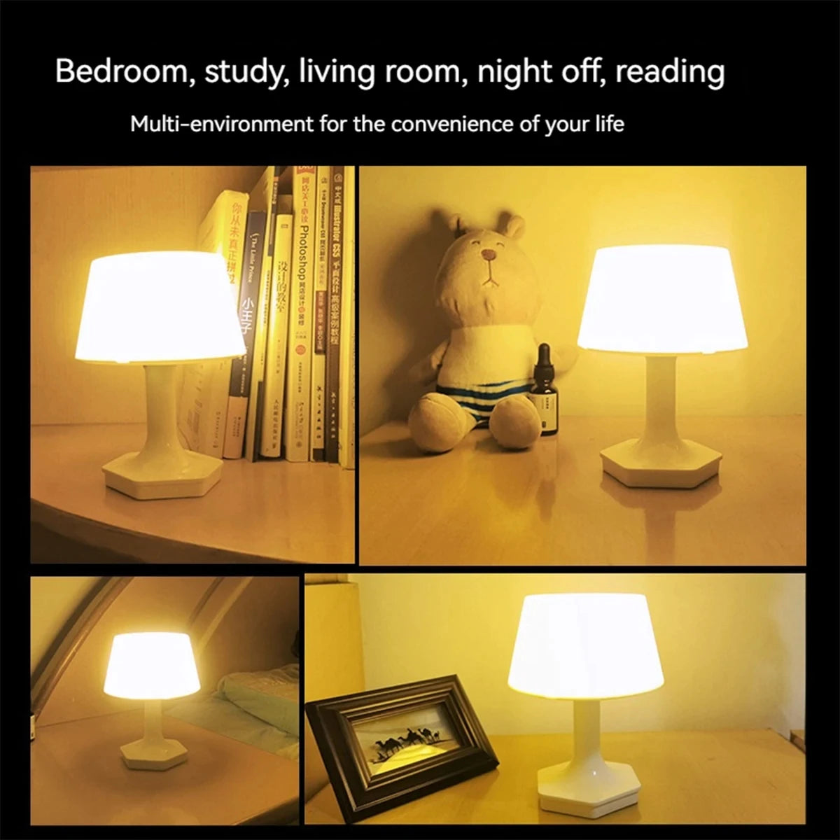 Room Desk Lamp LED Light Protect Eyes Desk Lamp Bedroom Reading Lamp Adjustable Brightness Bedroom Household Lamp Rechargeable
