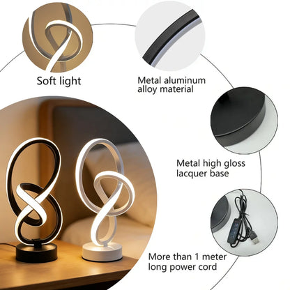 Simple and creative LED desk lamp with USB three color adjustable brightness, bedroom living room  home, office decorative light