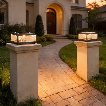 Concrete Pillar Lights Modern Open-Frame Square LED Light